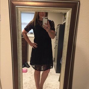Lace Black Dress - Size M